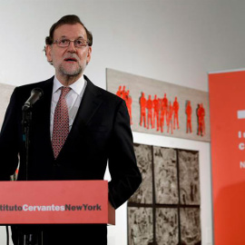 El presidente del Gobierno, Mariano Rajoy, en el Instituto Cervantes.- JuanJo Martín (EFE)