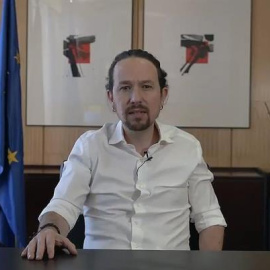  Captura de vídeo publicado en Twitter, del vicepresidente segundo del Gobierno español y líder del partido de izquierda Podemos, Pablo Iglesias. EFE/ Twitter