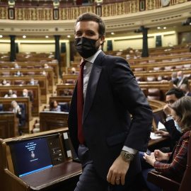  Pablo Casado, en una sesión de control en el Congreso de los Diputados.- Eduardo Parra / Europa Press