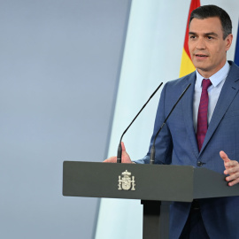  El presidente del Gobierno, Pedro Sánchez, anuncia los cambios que incluye la nueva remodelación del Ejecutivo, en el Complejo de la Moncloa, a 10 de julio de 2021, en Madrid (España).- EUROPA PRESS