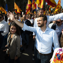 Pablo Casado, presidente del PP, en la manifestación de Sociedad Civil Catalana de 2019.- PARTIDO POPULAR