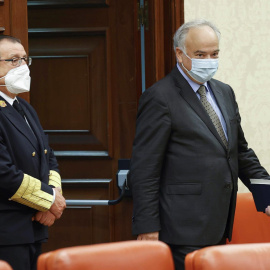  El candidato Ramón Sáez Valcárcel llega a la Comisión Consultiva de Nombramientos del Congreso de los Diputados durante la elección de cuatro magistrados del Tribunal Constitucional, este martes. EFE/ Chema Moya