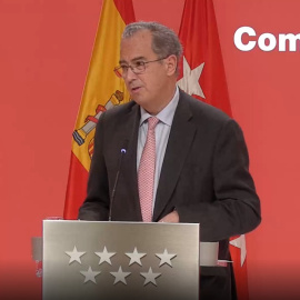 El consejero de Educación y portavoz del Gobierno de la Comunidad de Madrid, Enriquer Ossorio, en la rueda de prensa tras la última reunión del Ejecutivo regional.