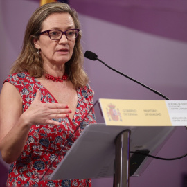 Victoria Rosell comparece ante los medios en la sede del Ministerio de Igualdad, a 10 de junio de 2022, en Madrid (España). -Eduardo Parra / Europa Press