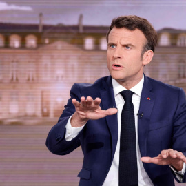  Macron durante su participación en un programa de la televisión francesa en el período de campaña electoral.- Ludovic Marin / AFP / dpa