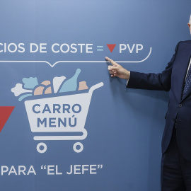  El presidente de Mercadona, Juan Roig, a su llegada a una rueda de prensa para informar sobre la situación actual y futura de los cinco Componentes de Mercadona, en el Centro de Coinnovación del Jarro, a 14 de marzo de 2023, en Paterna, Valencia, Comun