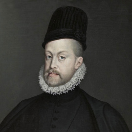  Fragmento superior del retrato de Felipe II por Sofonisba Anguissola expuesto en el Museo del Prado