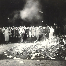 Quema de libros en la Alemania nazi.