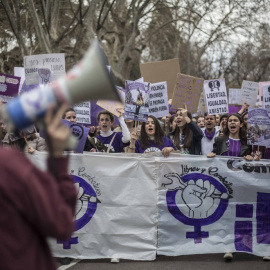 Un grupo de estudiantes de manifiesta en Madrid con motivo del Día Internacional del la mujer en 2020.- JAIRO VARGAS