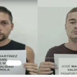 Imágen del video de fotografías policiales de José María Basoa y Andrés Martínez Adasme, detenidos en Venezuela.- VTV/EFE