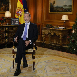 El rey Felipe VI, durante su discurso de Navidad. - EFE/ Ballesteros