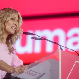  La líder de Sumar, Yolanda Díaz, durante un acto del partido. -Ricardo Rubio / Europa Press