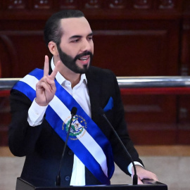  El presidente de El Salvador Nayib Bukele en una foto tomada el pasado 1 de junio.- AFP