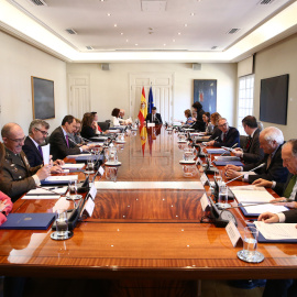 El presidente del Gobierno, Pedro Sánchez, preside en La Moncloa la reunión del Consejo de Seguridad Nacional. Foto: Fernando Calvo.