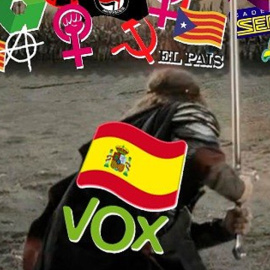  Montaje publicado por el partido de extrema derecha Vox en sus redes sociales