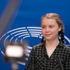 Greta Thunberg at the Parliament. CC European Parliament from EU