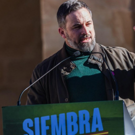 Santiago Abascal, en un acto en la Plaza Mayor de Soria.- Contra Ortega Oroz / Europa Press