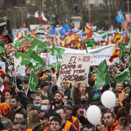  Miles de personas participan en la manifestación en defensa del mundo rural el pasado domingo 20 de marzo en Madrid. EFE/Luca Piergiovanni