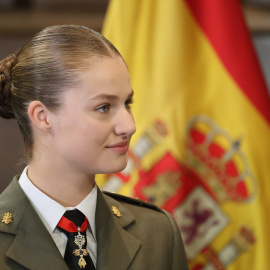  La princesa Leonor durante el acto de entrega del título de Hija Adoptiva de la ciudad a la monarca, a 21 de mayo de 2024, en Zaragoza (España). - EUROPA PRESS