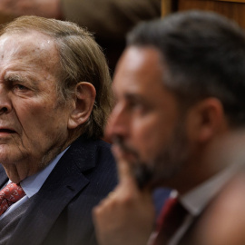  Ramón Tamames durante la segunda sesión de la moción de censura, en el Congreso de los Diputados, a 22 de marzo de 2023, en Madrid. Eduardo Parra / Europa Press