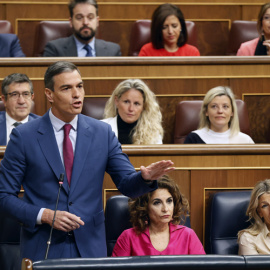 El presidente del Gobierno, Pedro Sánchez, en el Congreso. / J.P. Gandul (EFE)