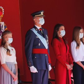 La Familia Real en el Palco de Honor durante el desarrollo de los actos