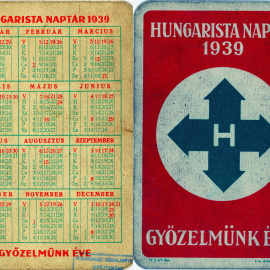 Calendario original del Partido de la Cruz Flechada que forma parte de la colección permanente del Museo del Holocausto de Budapest (Hungría). Imagen extraída de https://hdke.hu/en/galleries/gyujtemeny-1/collection-objects