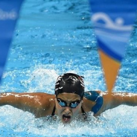 Yusra Mardini compitiendo en los JJOO.- UNHCR