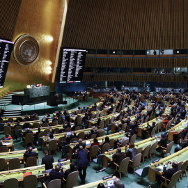  Meeting en la Asamblea General de las Naciones Unidas para debatir acerca de la guerra en Ucrania, Rusia y los Derechos Humanos el pasado 7 de abril.- Ministerio de Asuntos Exteriores