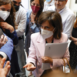  La ministra de Defensa, Margarita Robles, tras la sesión de control del Senado, este martes en Madrid. EFE/ Zipi