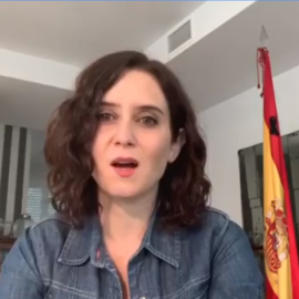 La presidenta de la Comunidad de Madrid, Isabel Díaz Ayuso, desde su apartamento. IG/@ISABELDIAZAYUSO