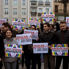 Concentración contra la censura parental en Madrid. EFE/ Luca Piergiovanni