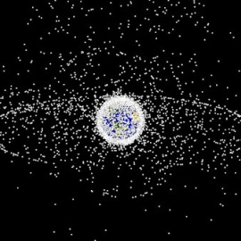 Representación de basura espacial - NASA