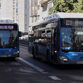 Dos autobuses de las líneas 147 y 133 de la Empresa Municipal de Transportes madrileña (EMT). -Eduardo Parra / Europa Press