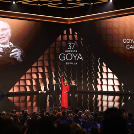  Momento de la gala donde hacen entrega del Goya de Honor 2023 para Carlos Saura,  a 11 de febrero de 2023, en Sevilla, Andalucía / Europa Press