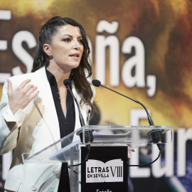  La exdiputada de Vox, Macarena Olona, interviene durante el ciclo 'Letras en Sevilla' en la Fundación Cajasol, a 21 de marzo de 2023 en Sevilla (Andalucía, España). Joaquin Corchero / Europa Press (Foto de ARCHIVO) 21/3/2023