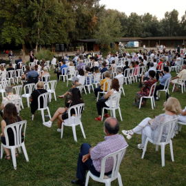 Pla general de l'acte d'homenatge a les persones que han mort durant la pandèmia del coronavirus a Lleida, el 27 de juny de 2020. ACN/Anna Berga