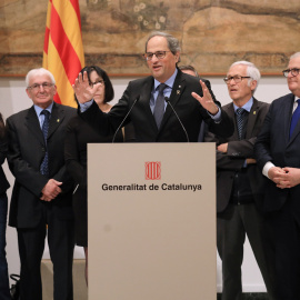 Torra, amb alcaldes de la Catalunya Nord al Palau de la Generalitat. GOVERN