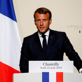 22/08/2019.- El presidente francés, Emmanuel Macron, este jueves. EFE/EPA/Pascal Rossignol