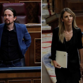 La portavoz del PP, Cayetana Álvarez de Toledo, y vicepresidente Pablo Iglesias. / EFE