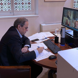 El president de la Generalitat, Quim Torra, ha presidit la reunió setmanal del Consell Executiu. Fotografies: Generalitat de Catalunya