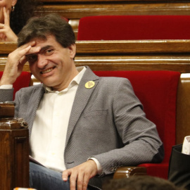 El president del grup d'ERC al Parlament, Sergi Sabrià, durant la sessió de control. ACN