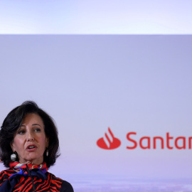 La presidenta del Banco Santander, Ana Botín, en la presentación de resultados de 2019 de la entidad. REUTERS