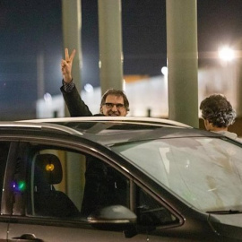 Jordi Cuixart, en sortir de la presó de Lledoners. EUROPA PRESS.