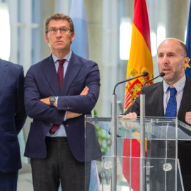 El alcalde de Ourense, Gonzalo Pérez, junto con Alberto Núñez Feijóo y José Guirao. / DEMOCRACIA OURENSANA