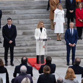 La presidenta del Congreso, Meritxell Batet, interviene durante el acto institucional por el Día de la Constitución, en el Congreso de los Diputados. -Eduardo Parra / Europa Press