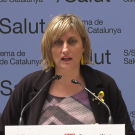 La consellera de Salut, Alba Vergés, durant la roda de premsa d'aquest divendres.