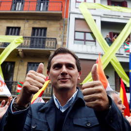 14/04/2019 - El candidato de Ciudadanos a la Presidencia del Gobierno, Albert Rivera, ha ofrecido un mitin electoral este domingo en Errenteria (Gipuzkoa) | EFE/ Javier Etxezarreta