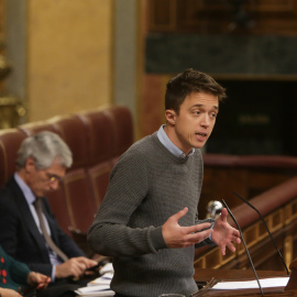 El líder de Más País, Íñigo Errejón, durante una sesión del Congreso. / EP