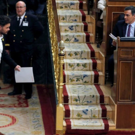 Pedro Sánchez y Gabriel Rufián en el Congreso